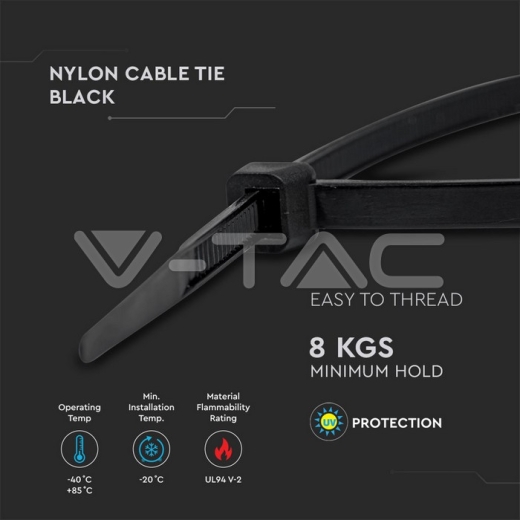 Bridas - 2.5 x 100mm negras bolsa de 100 - 3