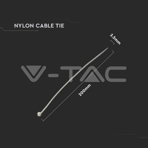 Bridas - 3.5 x 200mm blancas bolsa de 100 - 4