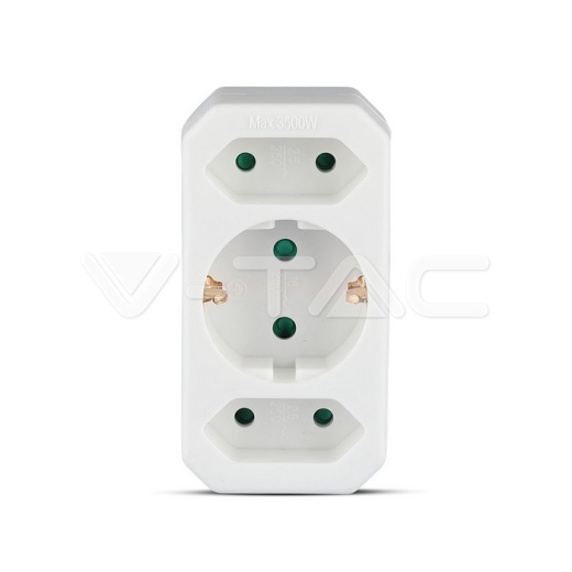 Adaptador 2 x 2.5A 1 x 16A blanco Adaptador 2 x 2.5A 1 x 16A blanco