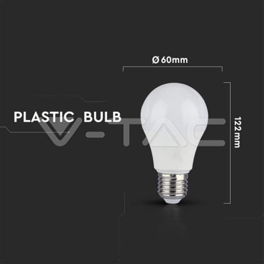 9W A60 LED Plastic 3 Step Dimming Bulb Warm White E27 2pcs Blister Pack - 6
