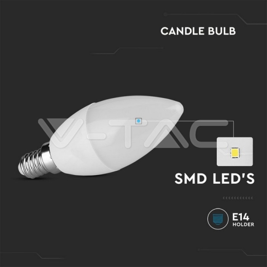 Bombilla LED 4.5W E14 Vela 6500K 3 uds/Blister pack - 3