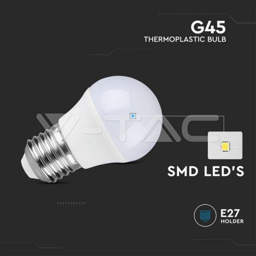 Bombilla LED 4.5W E27 G45 4500K 3uds/pack - 2
