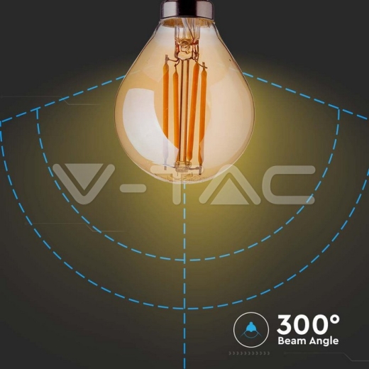 LED Bulb 4W Filament E14 P45 Amber Cover 2200K - 3