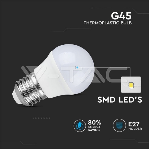 LED Bulb 5.5W E27 G45 White 3pcs/Pack - 2