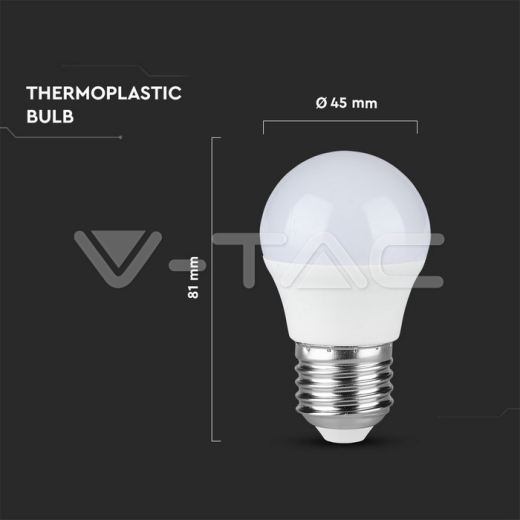 LED Bulb 5.5W E27 G45 White 3pcs/Pack - 4
