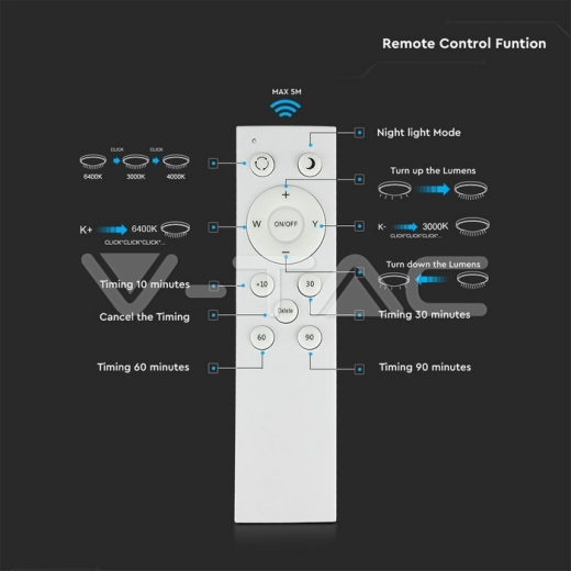 Plafón Techo LED 30W 60W 30W Mando Distancia CCT Diamante - 8