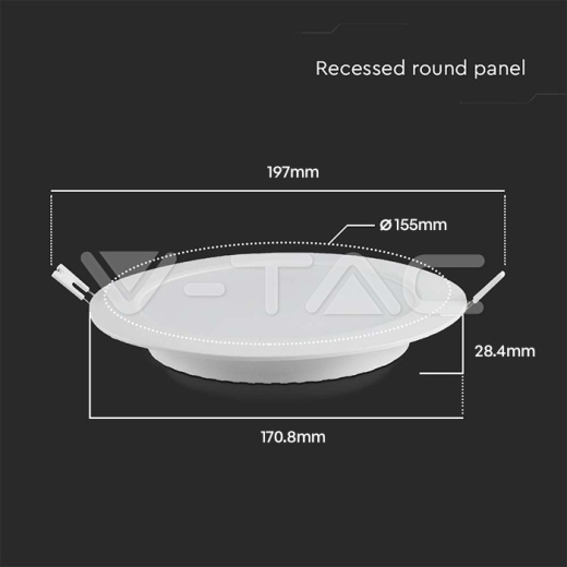 Panel Empotrable Retroiluminado LED 12W Redondo 3000K - 4