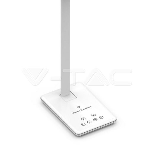 Lámpara Escritorio 5W CCT Carga Wireless Base Cuadrada Blanca - 2