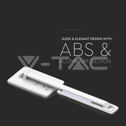 Lámpara Escritorio 5W CCT Carga Wireless Base Cuadrada Blanca - 6