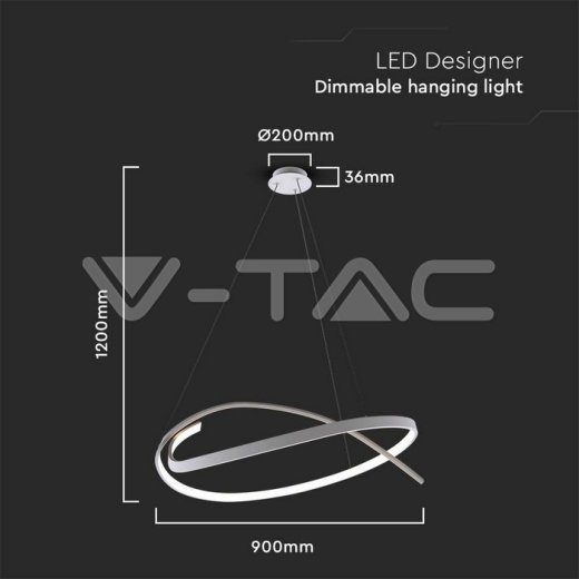 48W LED Diseñador Luz colgante 800*1200mm Triac Regulable 3000K Blanco - 4