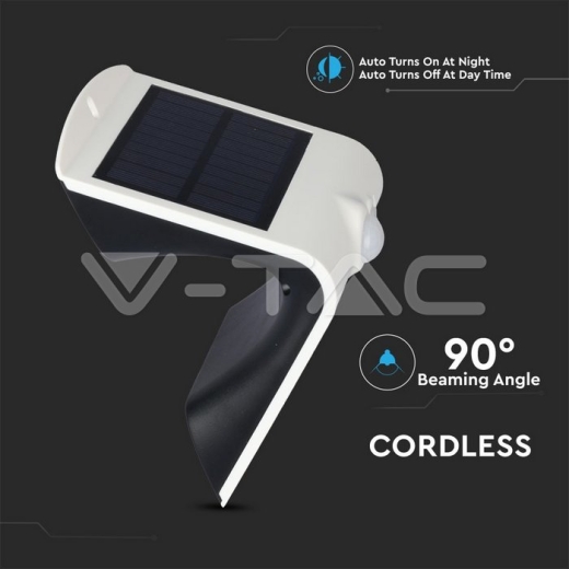 Lámpara LED solar 1.5W cuerpo blanco 4000K - 8