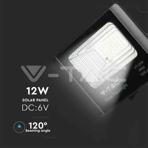 Panel solar 12W con proyector de LED 4000K - 12