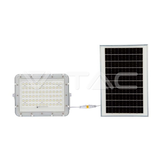 15W LED Solar Floodlight 4000K Replaceable Battery 3m Wire White Body - 3