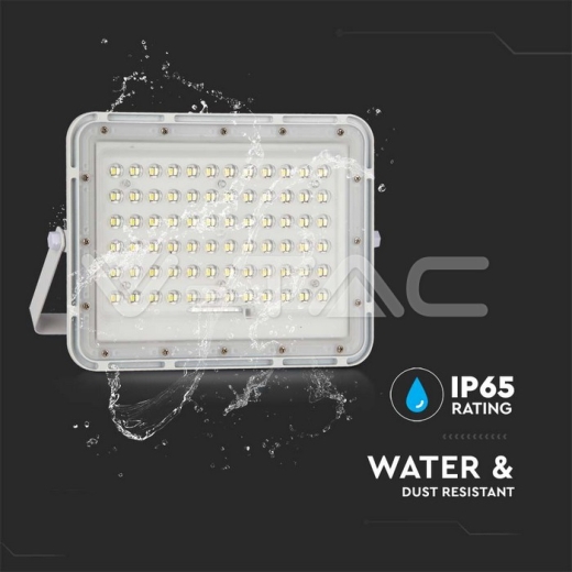 15W LED Solar Floodlight 4000K Replaceable Battery 3m Wire White Body - 7