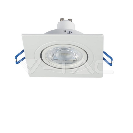 1 x GU10 Soporte Cuadrado Blanco - 2