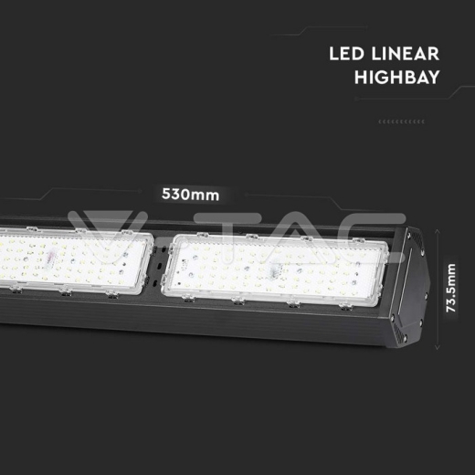 LED Campana Lineal SAMSUNG Chip 100W Cuerpo Negro 120`D 6500K - 10