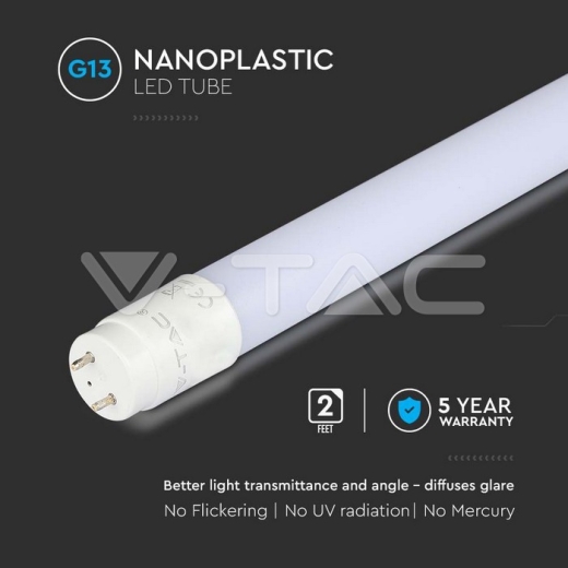 Tubo LED SAMSUNG CHIP 60cm 7.5W G13 Nanoplástico Rotación A++ 4000K - 3
