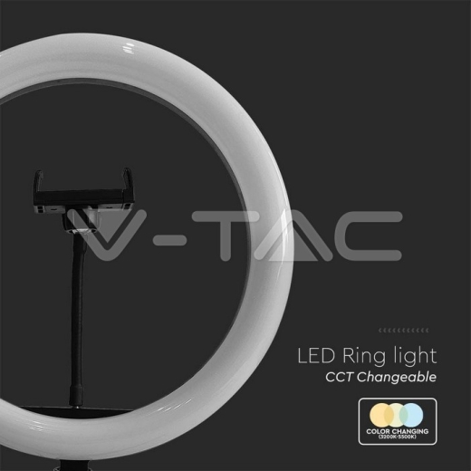 Anillo de luz LED de 7W con soporte para teléfono 3200K-5500K - 6