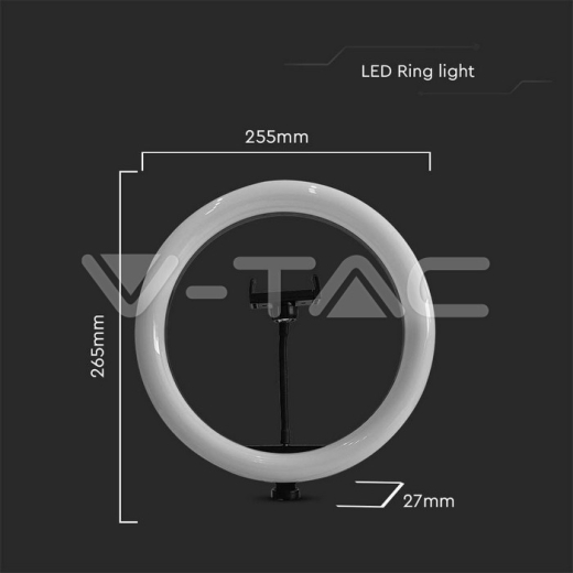 Anillo de luz LED de 7W con soporte para teléfono 3200K-5500K - 8