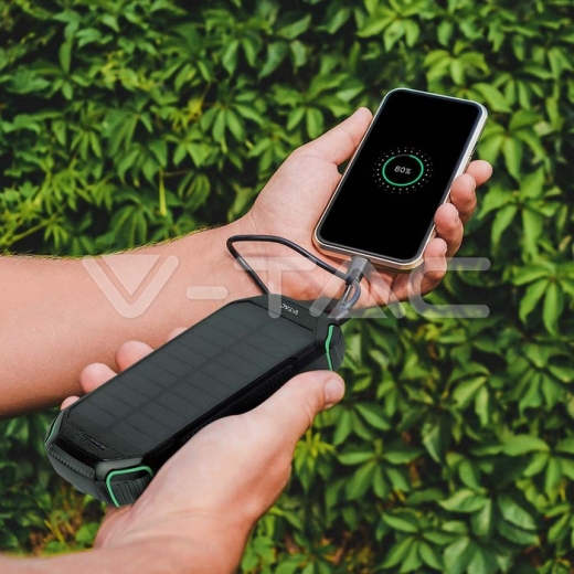 Cargador inalámbrico solar de 30000 mAh Banco de energía negro - 14