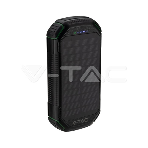 Cargador inalámbrico solar de 30000 mAh Banco de energía negro Cargador inalámbrico solar de 30000 mAh Banco de energía negro