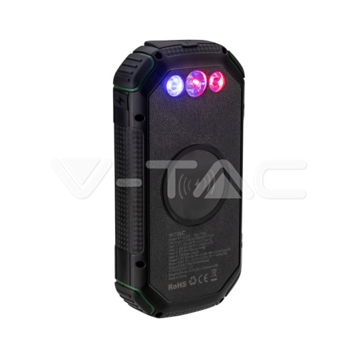 Cargador inalámbrico solar de 30000 mAh Banco de energía negro - 4