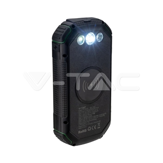 Cargador inalámbrico solar de 30000 mAh Banco de energía negro - 5