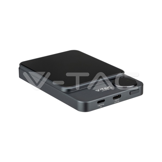 Batería externa magnética inalámbrica de 5000 mAh y 9 mm gris - 3