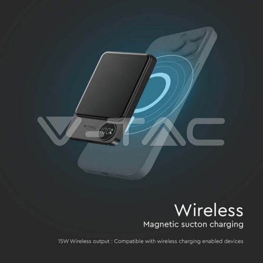 Batería externa magnética inalámbrica de 5000 mAh y 9 mm gris - 8