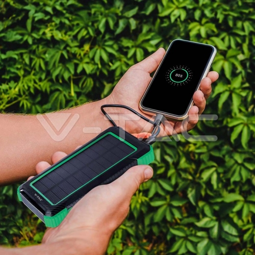 Cargador inalámbrico solar 10000mAh Banco de energía Blanco - 11