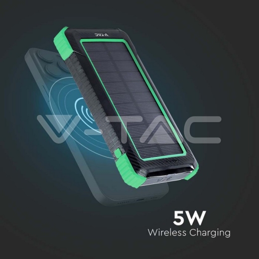 Cargador inalámbrico solar 10000mAh Banco de energía Blanco - 6