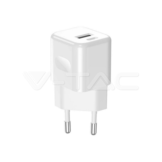 Cargador rápido de 20W de doble puerto 1PD + 1 QC blanco - 4