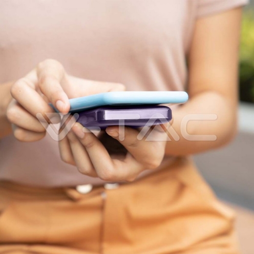 Batería externa magnética inalámbrica de 5000 mAh y 9 mm Púrpura - 11