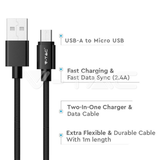 Micro cable USB 1m. Negro Platinum Series - 3