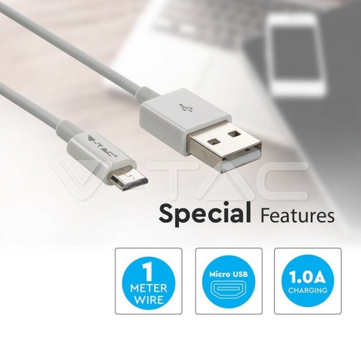 Micro cable USB 1 m. Blanco Silver Series - 3