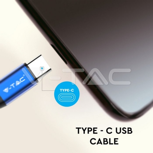 1m. Type C USB Cable Blue Ruby Series - 4