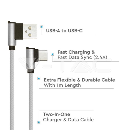 Cable USB 1m. Tipo C Gris Diamond Series - 2