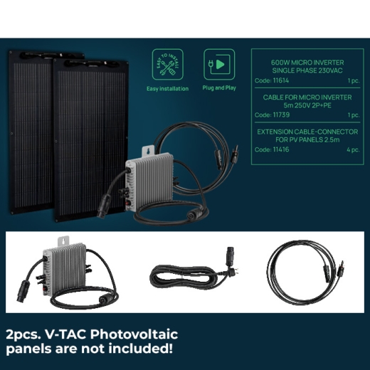 Planta de energía solar portátil para balcón de 600W + cables incluidos - 1