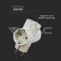 Adaptador de 3 salidas con toma de tierra 10/16A 250V Blanco - 4