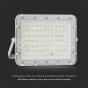 15W LED Solar Floodlight 4000K Replaceable Battery 3m Wire White Body - 9