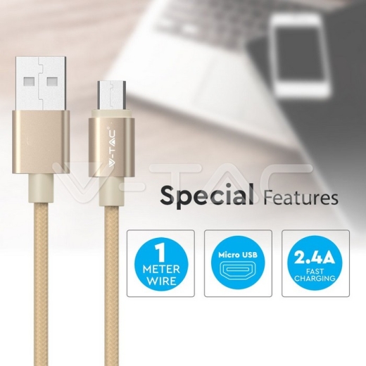 Micro cable USB 1m. Oro Platinum Series - 2