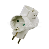 Adaptador de 3 salidas con toma de tierra 10/16A 250V Blanco