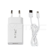 Cargador Tipo C y USB Cable blanco Cargador Tipo C y USB Cable blanco